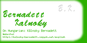 bernadett kalnoky business card